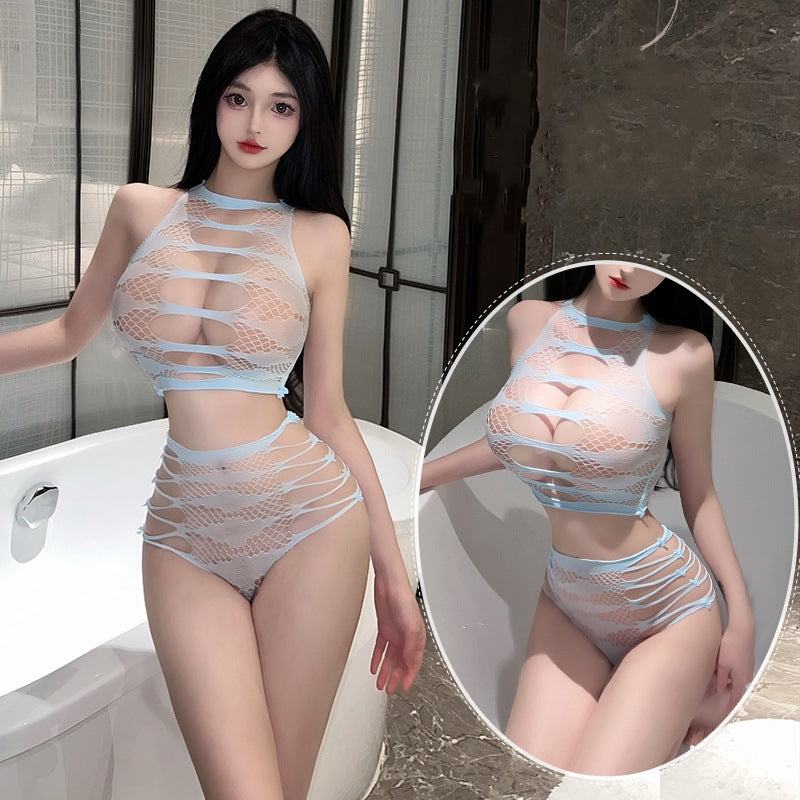 Sexy Lingerie Set Perspective Cutout Split