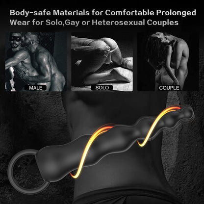 Gay Toys 10 Modes Powerful Silicone Vibrating AnalBeads